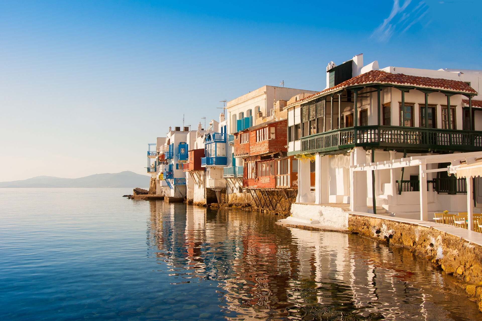 Little,Venice,At,Sunset,On,Mykonos,Island,In,The,Mediterranean